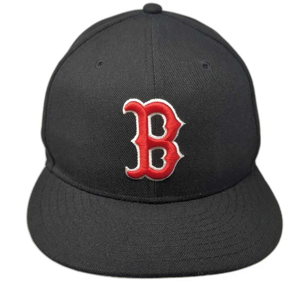 Boston Red Sox MLB New Era Snapback Black One Size Flat Brim 9FIFTY Baseball Hat